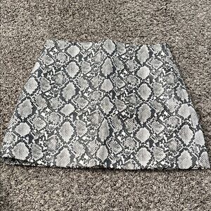 Snakeskin Print Mini Skirt